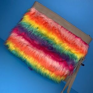 Bags - NWT furry rainbow 🌈 large wristlet or clutch Bags - NWT furry rainbow 🌈 large wristlet or clutch